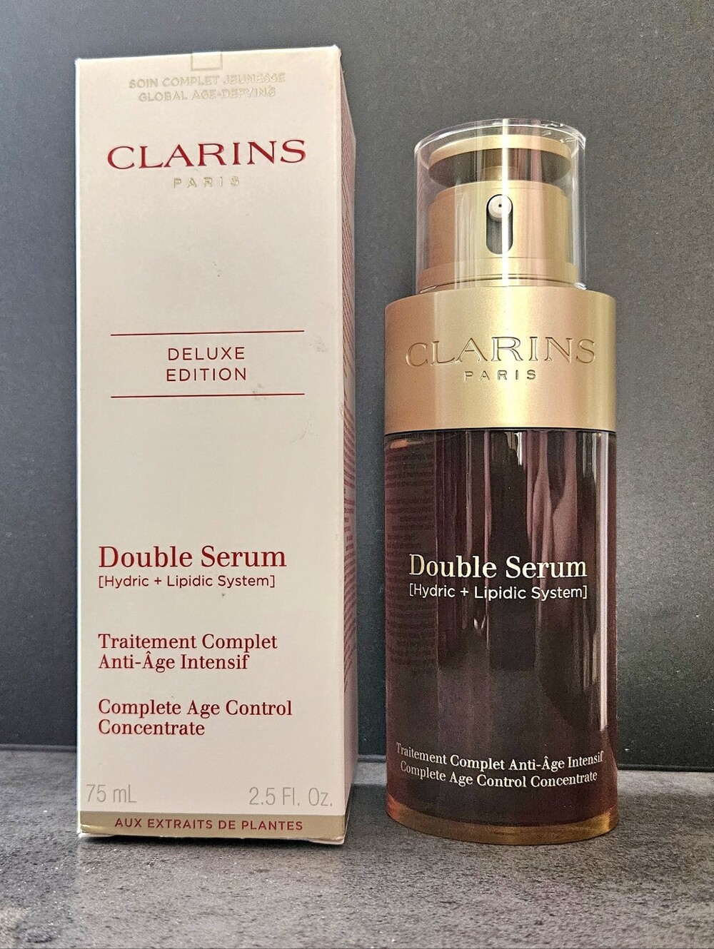 Clarins Deluxe Edition Double Serum Complete Age Control Concentrate 2.5 oz NIB!